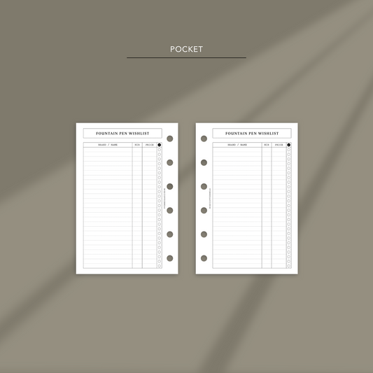 033: Fountain Pen Wishlist