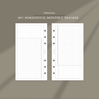 007: Horizontal Monthly Tracker