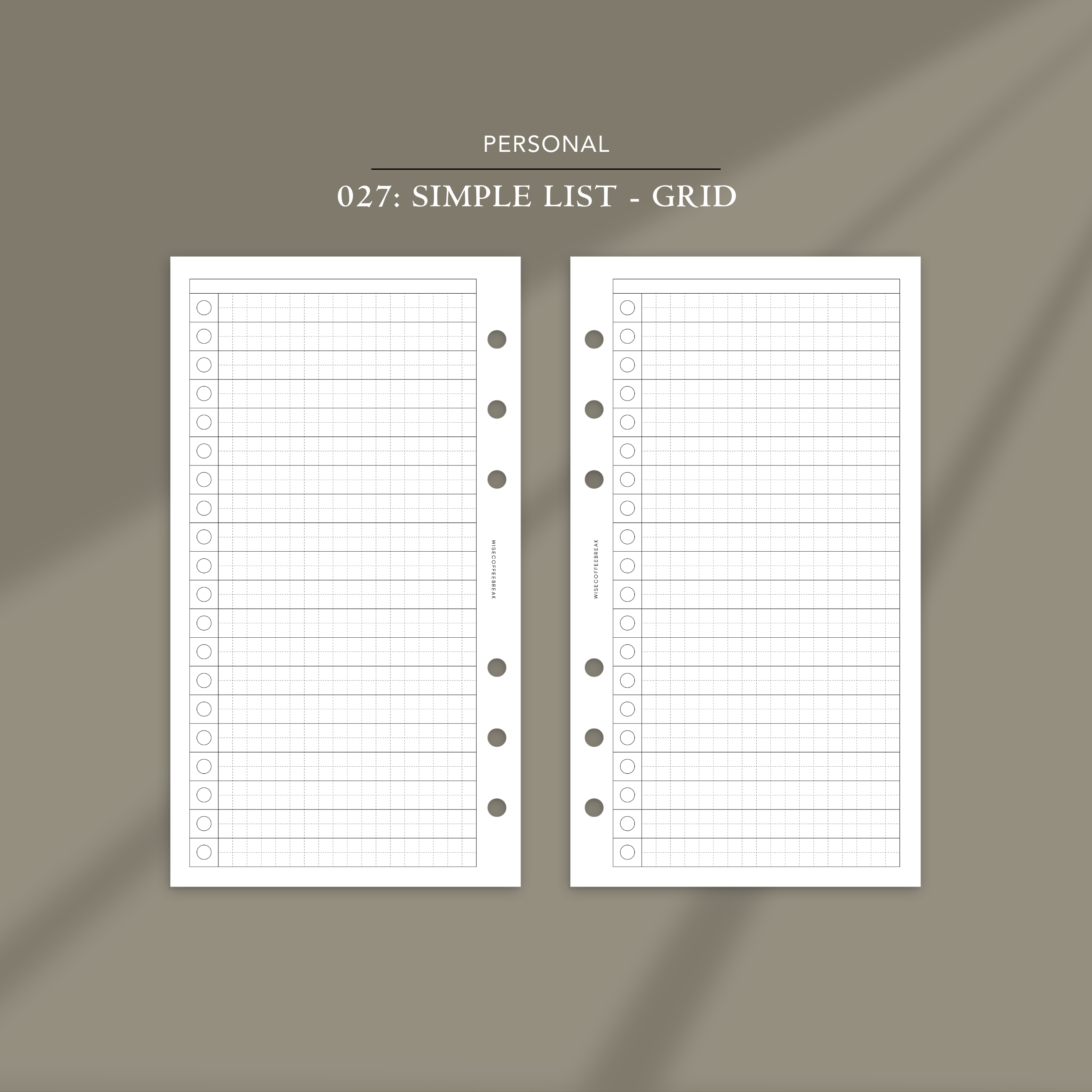 Grid List Sheet 027: Simple List - Grid – Wise Coffee Break