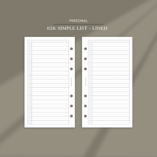 028: Simple List - Lined