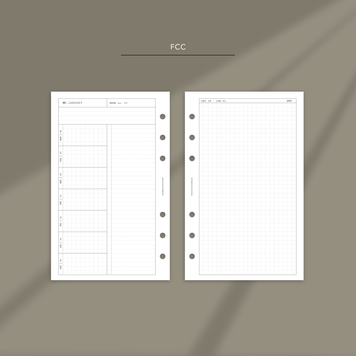070 2027 Mini Headers Weekly Wo1P w/Grid