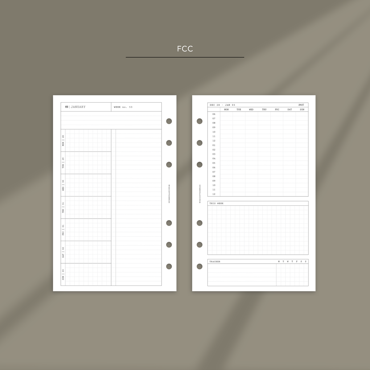 071 2027 Mini Headers Weekly Wo1P w/Schedule + Tracker