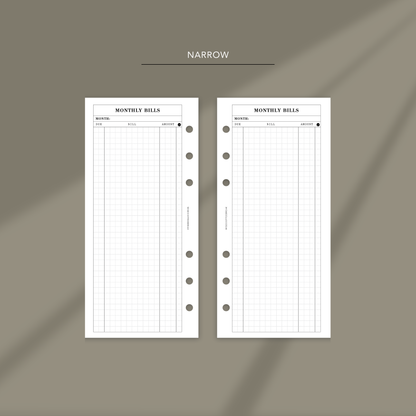 043: Monthly Bills Tracker