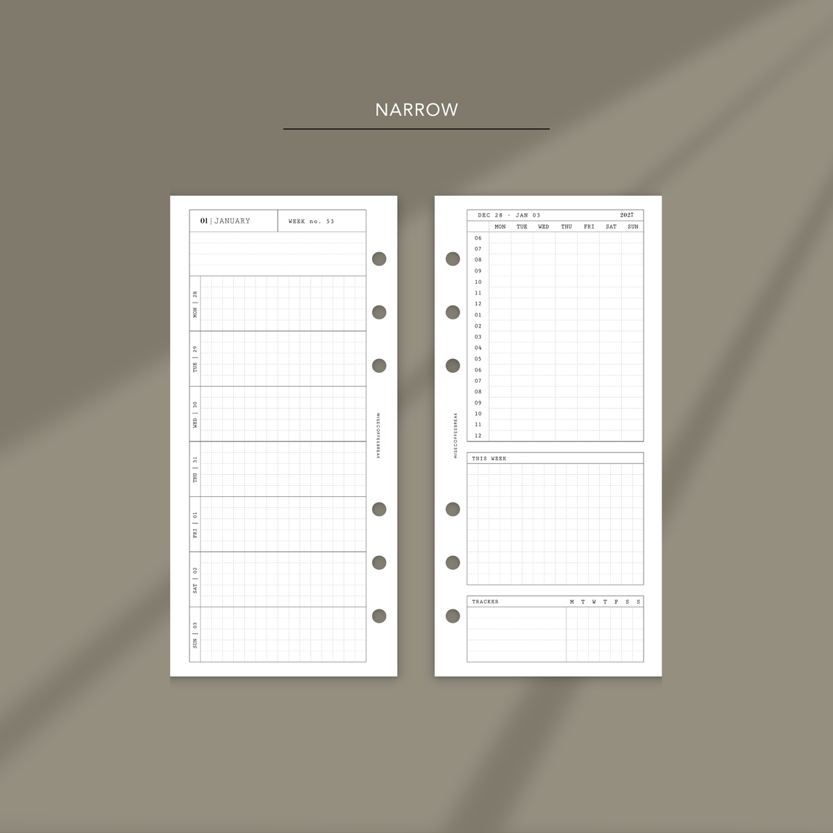 074 2027 Mini Header Horizontal Weekly Wo1P w/Schedule + Tracker