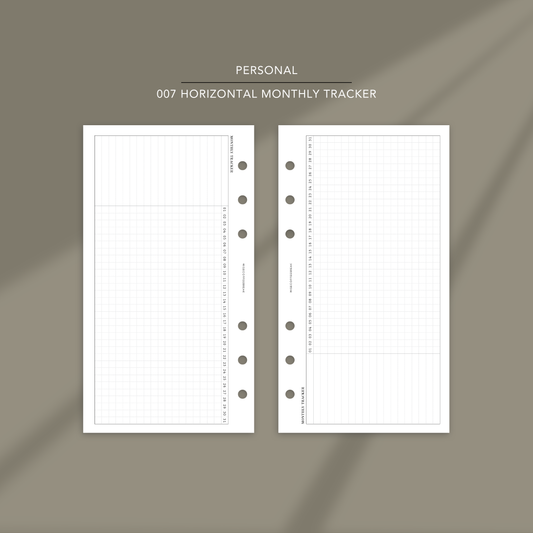 007 Horizontal Monthly Tracker