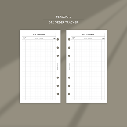 012 Order Tracker