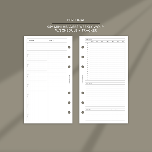 059 Mini Headers Weekly Wo1P w/Schedule + Tracker