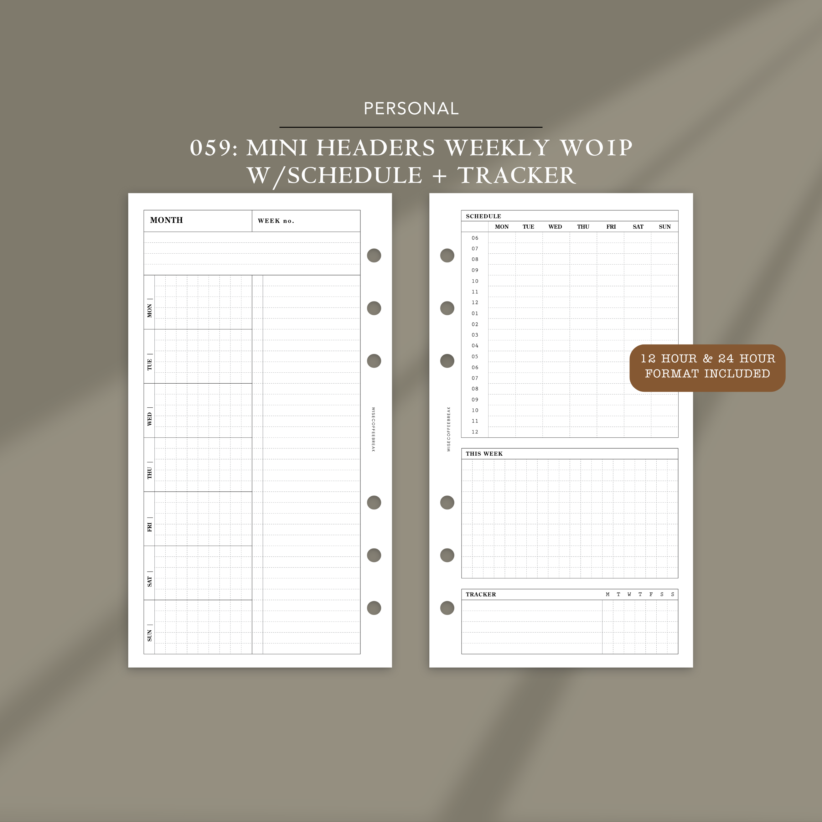 NEW | 059: Mini Headers Weekly Wo1P w/Schedule + Tracker – Wise Coffee ...