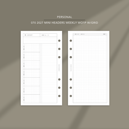 070 2027 Mini Headers Weekly Wo1P w/Grid